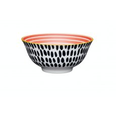 KitchenCraft Red Swirl and Black Spots Ceramic Bowl KitchenCraft Red Swirl and Black Spots Ceramic Bowl