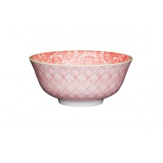 KitchenCraft Red Damask Ceramic Bowl KitchenCraft Red Damask Ceramic Bowl