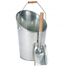 Inglenook Galvanised Bucket and Shovel With Wooden Handle Inglenook Galvanised Bucket and Shovel With Wooden Handle