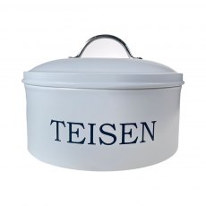 TEISEN Round Cake Tin | Serif Font, Chalk White & Chrome Handle