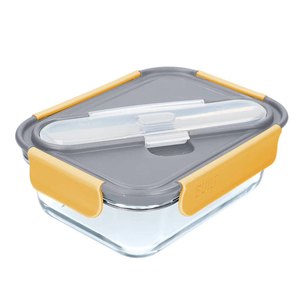 Built NY Stylist Glass 900ml Lunch Box with Cutlery Built NY Stylist Glass 900ml Lunch Box with Cutlery