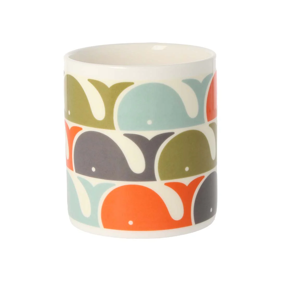 Orla Kiely Whale Orange Mug