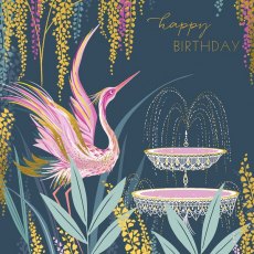 Sara Miller Happy Birthday Greetings Card - Crane