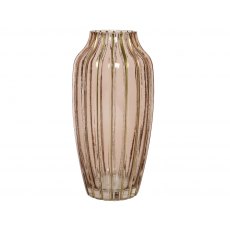 Tall Pink & Gold Glass Vase Shiny With Spray Colour 15x30cm