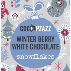 Coco Pzazz Winterberry White Chocolate Snowflakes 80g