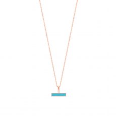 Tipperary Crystal Turquoise T-Bar Pendant Rose Gold