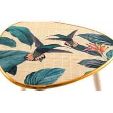 Birds of Paradise Bamboo Side Table