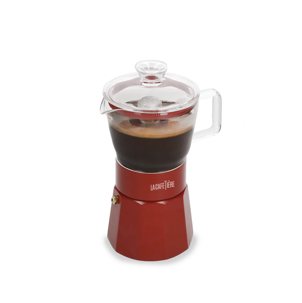 La Cafetière Verona Glass Espresso Maker 6 Cup - Red La Cafetière Verona Glass Espresso Maker 6 Cup - Red