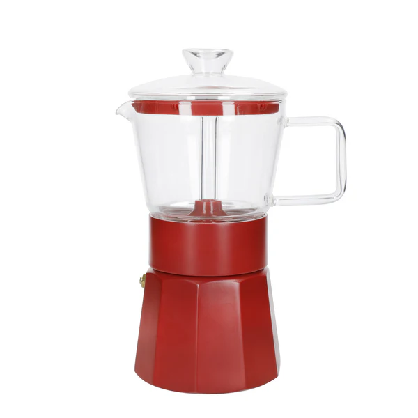 La Cafetière Verona Glass Espresso Maker 6 Cup - Red La Cafetière Verona Glass Espresso Maker 6 Cup - Red