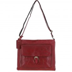 Ashwood Deep Red Leather Adjustable Crossbody Shoulder Bag