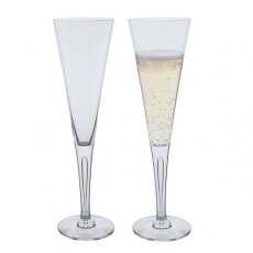 Dartington Crystal Sharon Celebration Champagne Flute Pair