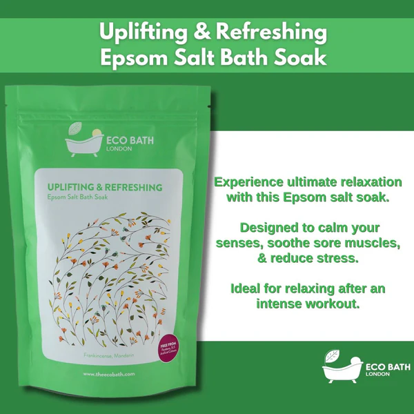 Eco Bath London Uplifting & Refreshing Epsom Salt Bath Soak Pouch 1kg