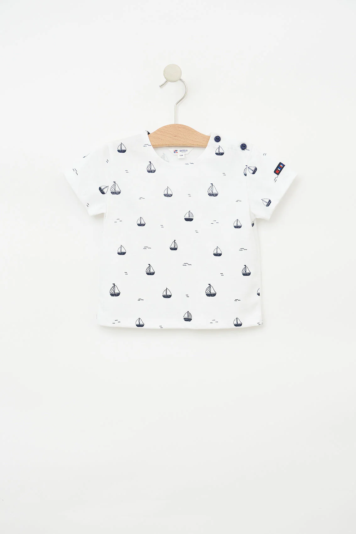 Batela Short Sleeve T-Shirt with Sailboat Print
