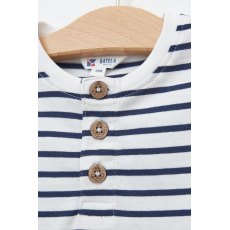 Batela Striped Shorts & T-shirt Set - Navy