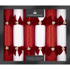 Sparkling Ruby 13'' Luxury Handmade Christmas Crackers (6 Pack)