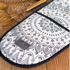 Sara Miller Artisanne Noir Mandala Double Oven Gloves