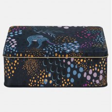 Sara Miller Midnight Leopard Deep Rectangular Tin