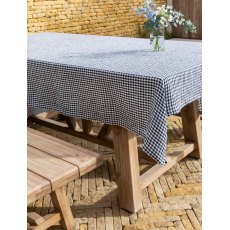 Garden Trading Oaksey Checked Linen Tablecloth - Ink