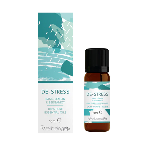 WellbeingMe De-Stress Essential Oil Basil, Lemon & Bergamot 10ml