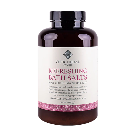 Celtic Herbal Refreshing Bath Salts with Rose Geranium & Grapefruit 400g