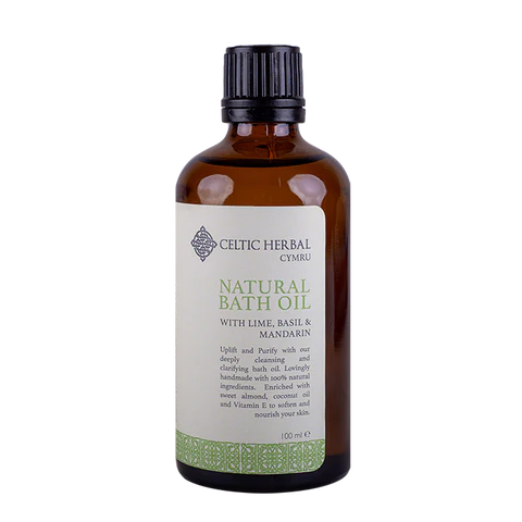 Celtic Herbal Natural Bath Oil with Mandarin, Lime & Basil 100ml
