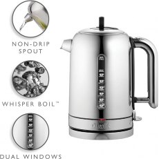 Dualit Classic Kettle | Polished Stainless Steel with Black Trim