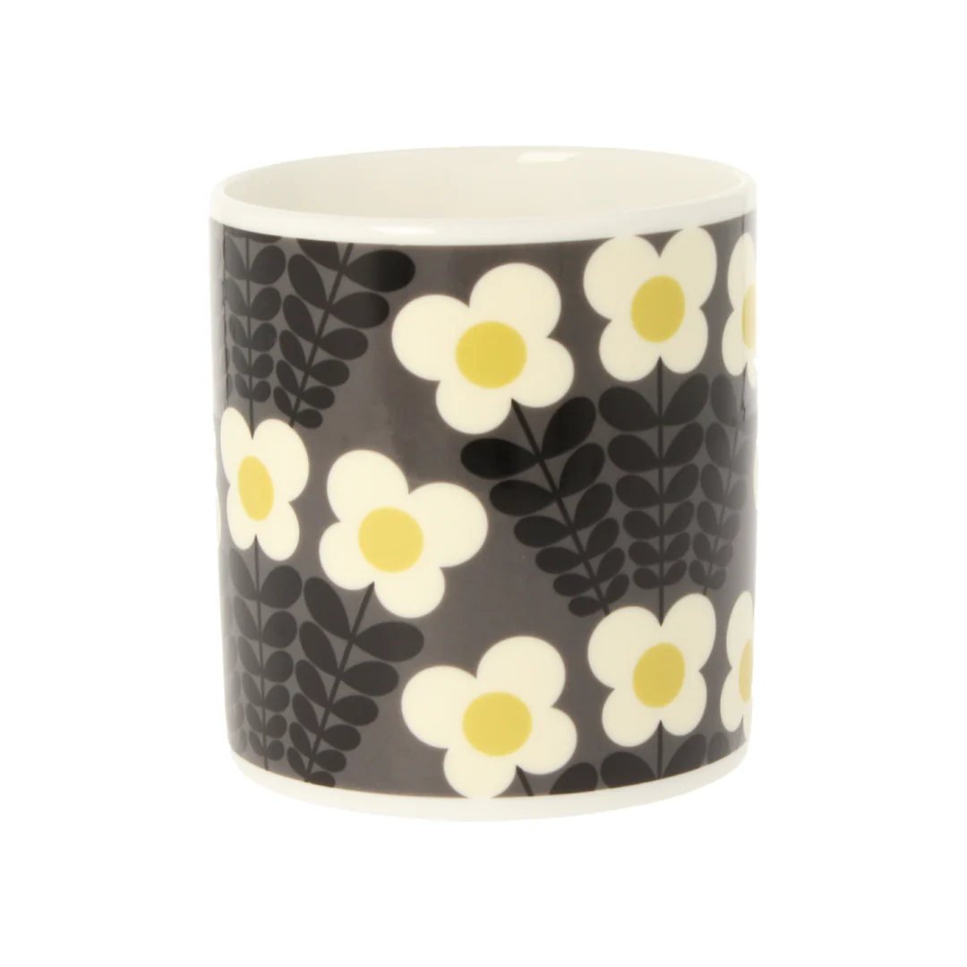 Orla Kiely Bunch Of Stems Grey Quite Big Mug