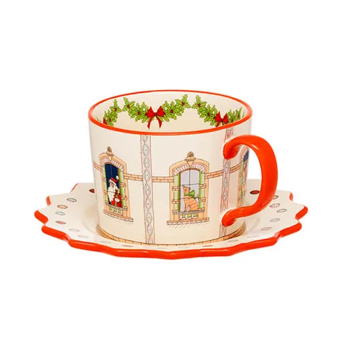 Cath Kidston Christmas Dolls House Teacup & Saucer