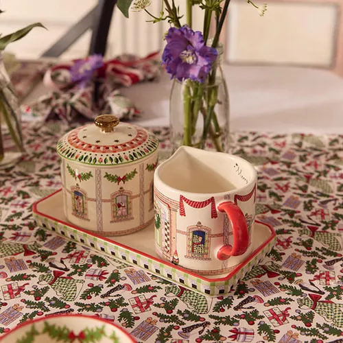 Cath Kidston Christmas Dolls House Sugar Pot & Milk Jug Set