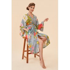 Powder Tropical Flora & Fauna Kimono Gown - Lavender