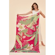 Powder Printed Delicate Tropical Scarf | Dark Rose