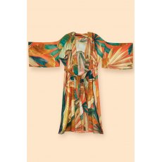 Powder Painted Palms Kimono Gown