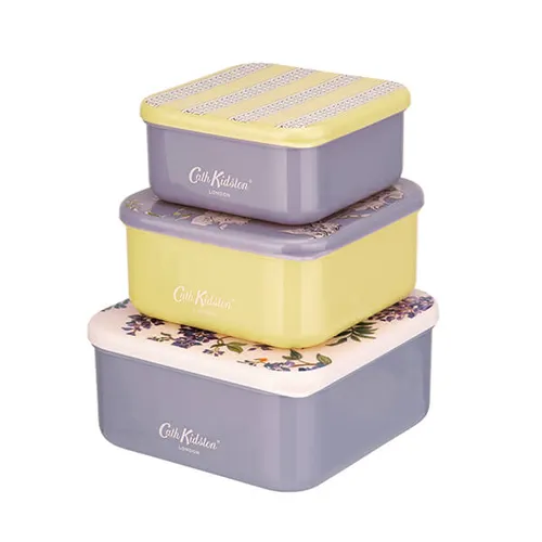 Cath Kidston Wisteria Set of 3 Square Snack Boxes