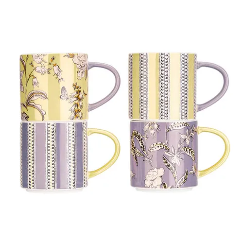 Cath Kidston Wisteria Set of 4 Stacking Mugs