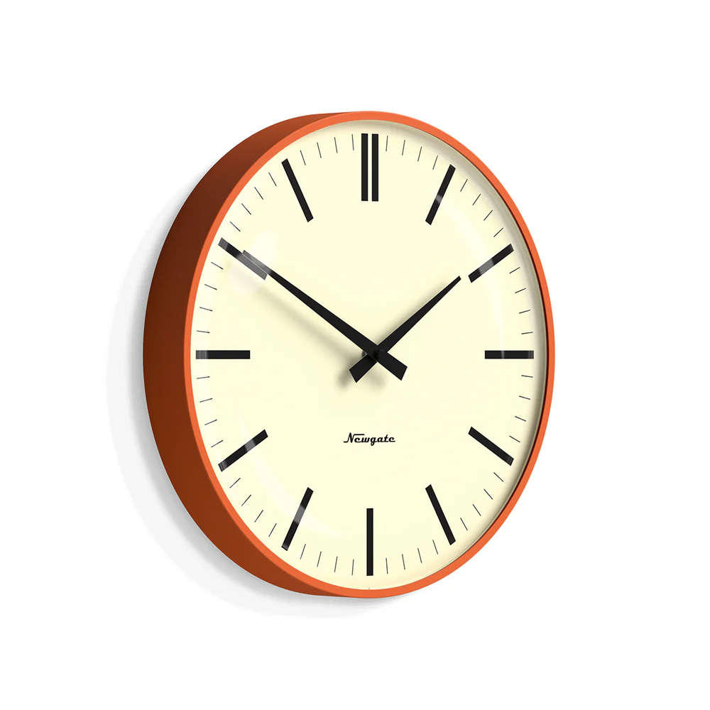 Newgate Radio City Wall Clock | Pumpkin Orange / Bowery Dial