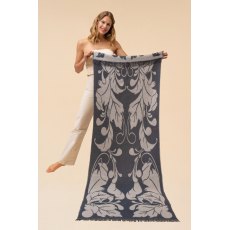 Powder Opulent Flourish Woven Scarf - Charcoal