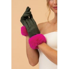 Powder Bettina Gloves - Olive/Magenta