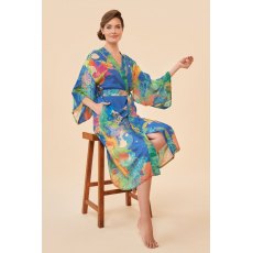 Powder Hummingbird Kimono Gown - Denim