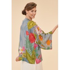 Powder Tropical Flora & Fauna Kimono Jacket - Lavender