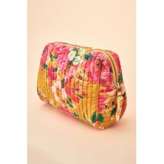 Powder Large Quilted Washbag - Impressionist Floral Mustard