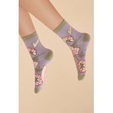 Lilac Paisley Ankle Socks