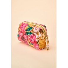 Powder Small Quilted Vanity Bag - Impressionist Floral Mustard