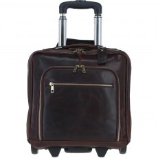 Ashwood Leather Business Trolley Bag Brown PL51