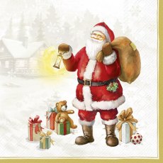 IHR Happy Santa Gold Napkins