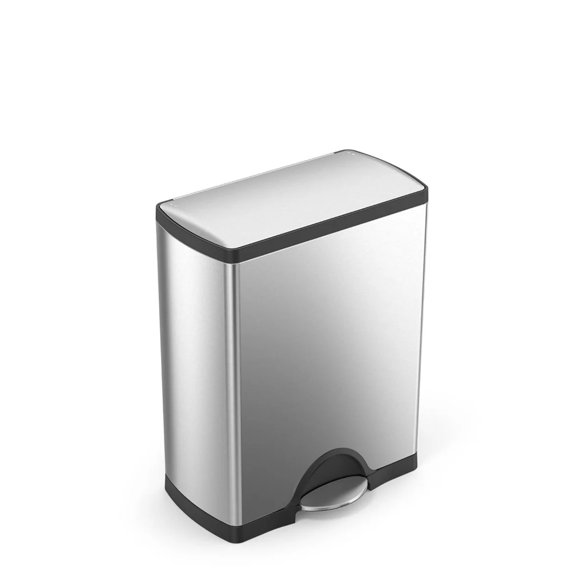 Simple Human Rectangular Pedal Bin 50L - Brushed Stainless Steel