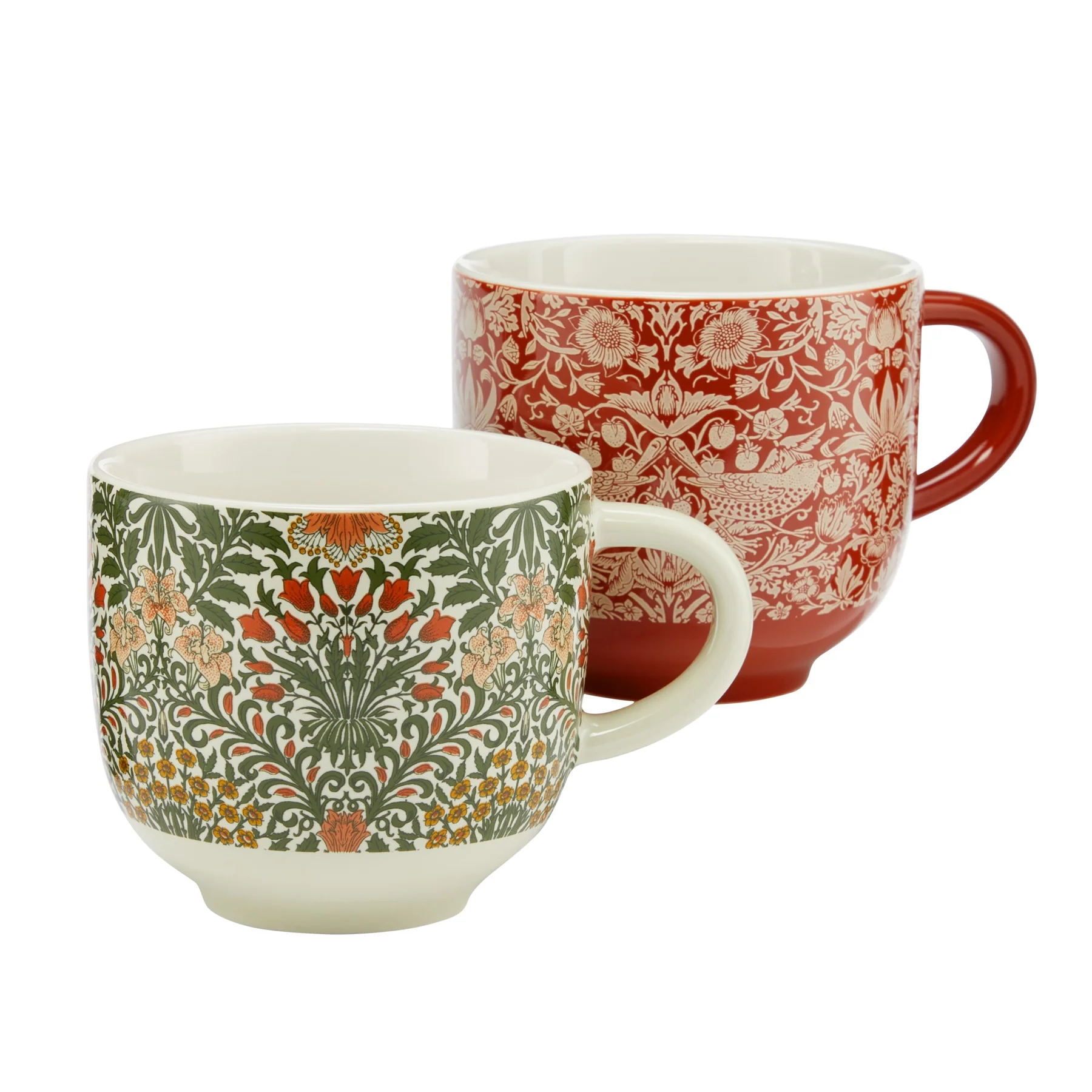 William Morris At Home Useful & Beautiful Two Assorted Fine China Mugs