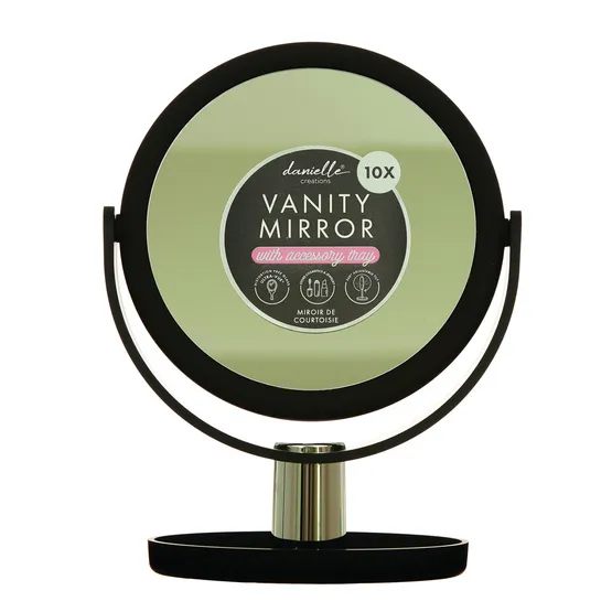 Danielle Creations Soft Touch Vanity Mirror with Tray Black