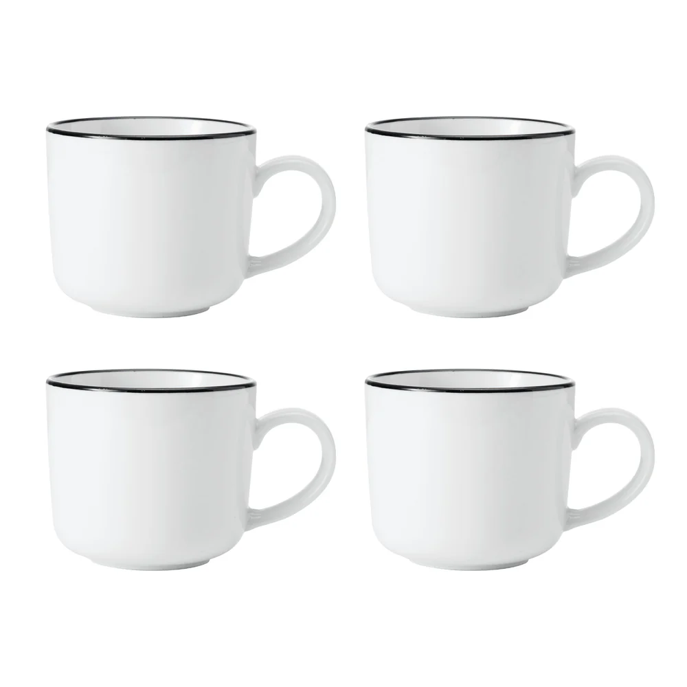 Mikasa Limestone Porcelain Mugs Set of 4 White