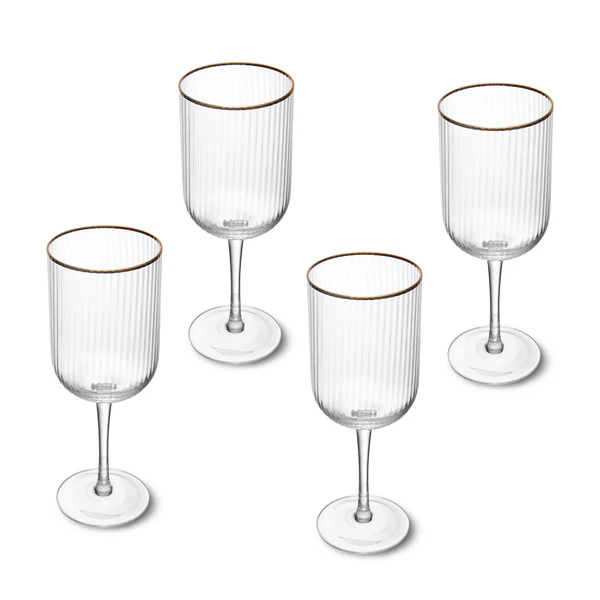 Mikasa Sorrento Ridged Crystal Red Wine Glasses Set of 4