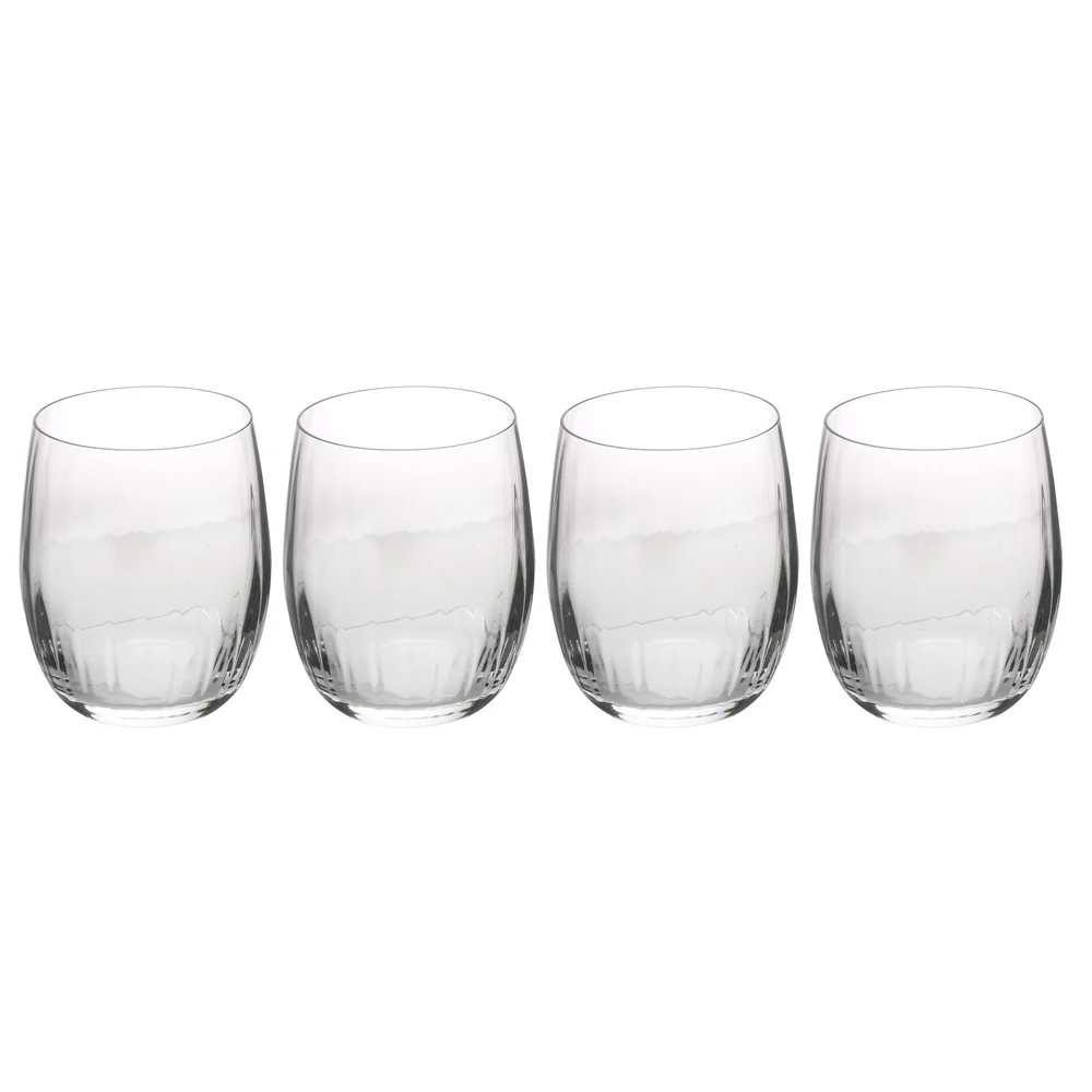 Mikasa Treviso Crystal Stemless Wine Glasses Set of 4